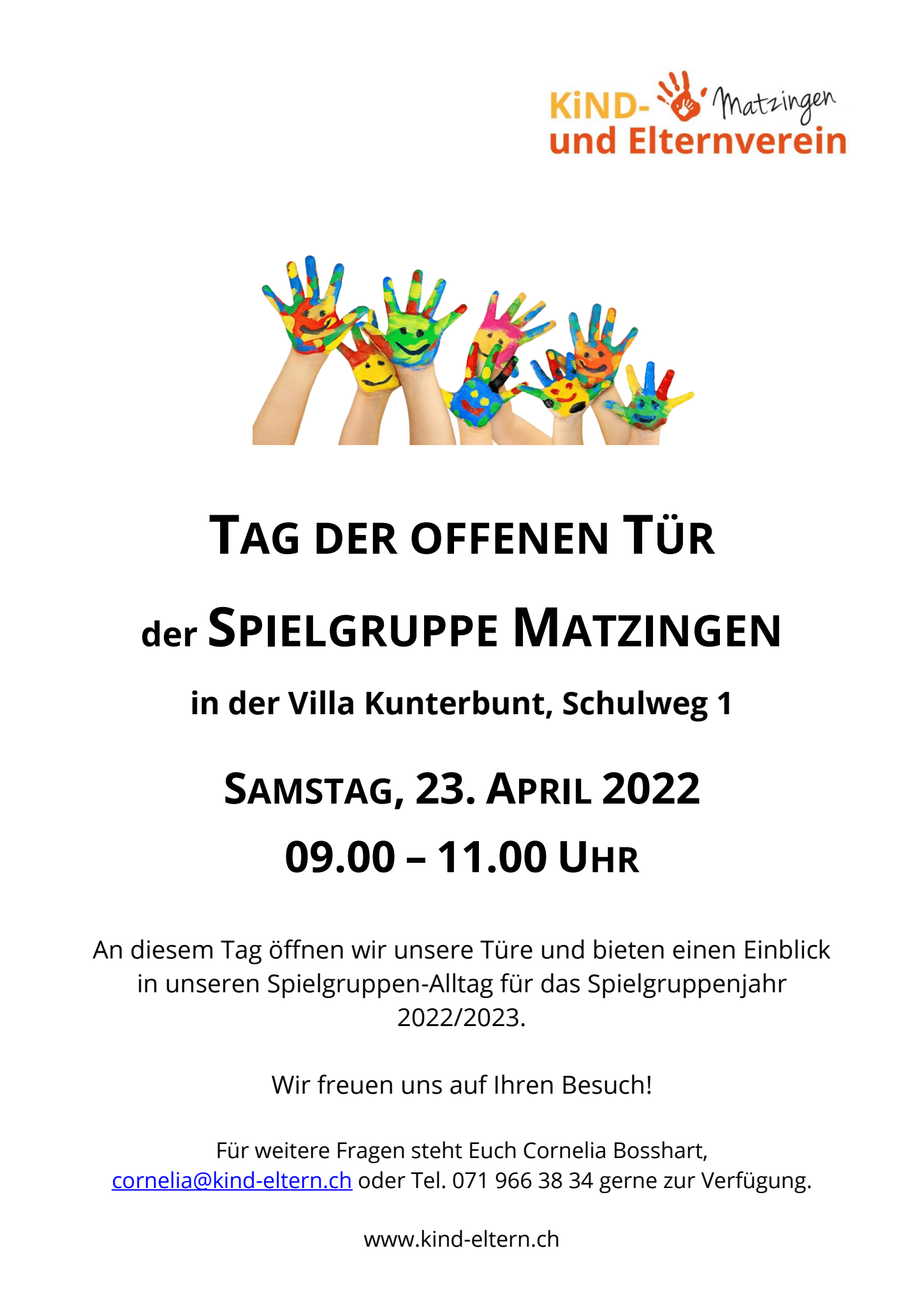 Tag Der Offenen T R Der Spielgruppe Matzingen April Kind Und